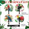 12 Pack Hawaiian Parrot Paper Hand Fans Decorative Folding Handheld Fans Birthday Party Supplies